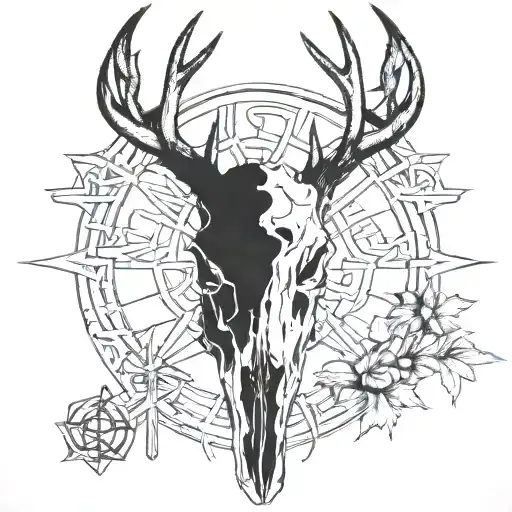 Deer Skull And Runes