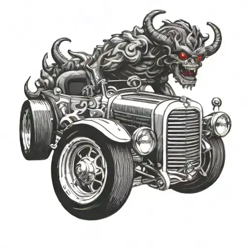 Demon Driving Hot Rod