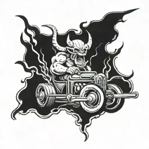 Demon Driving Hot Rod