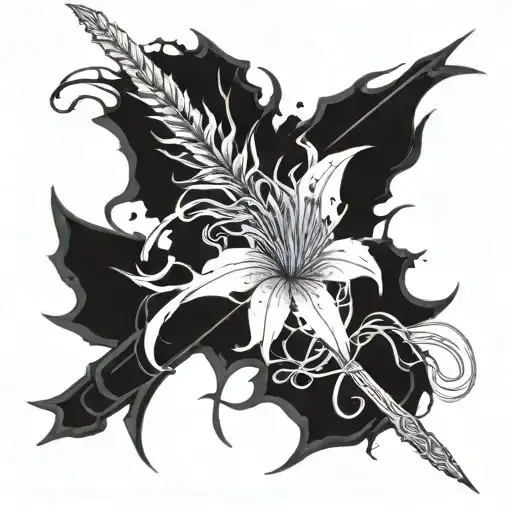 Berserk Brand Of Sacrifice With A Sword And Spider Lily In The Middle