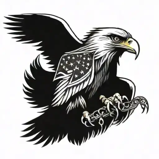 Eagle With American Flag