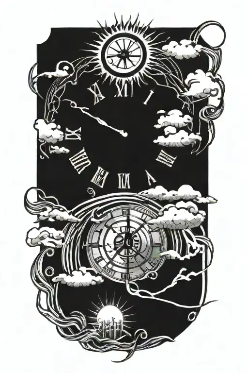 Clock Peace Sun Storm Chaotic Lines