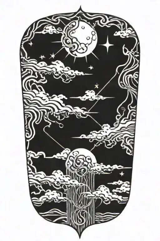 Time Peace Sun Storm Chaotic Lines