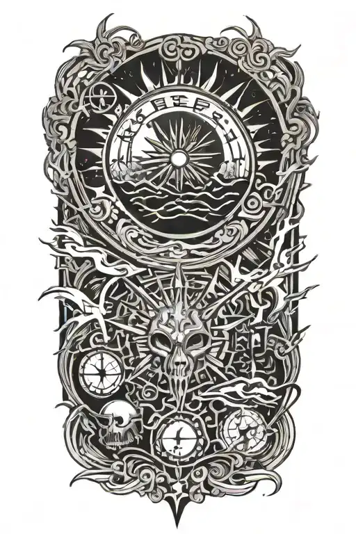 Time Peace Sun Storm Chaotic Lines