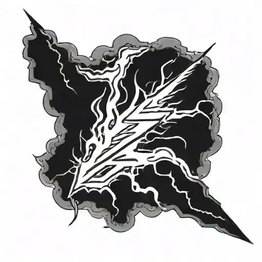 A Black Background With A Lightning Bolt Striking