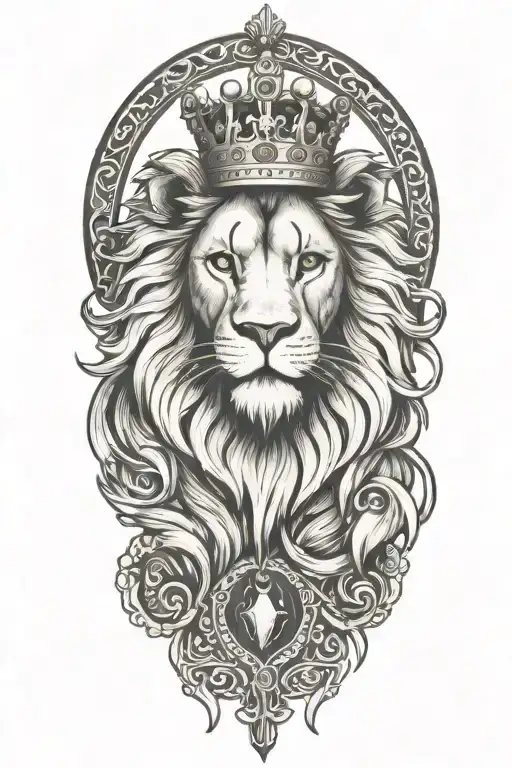Lion Heart Crown Holding Book
