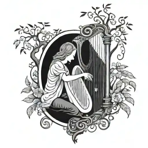 Willow Tree And Harp