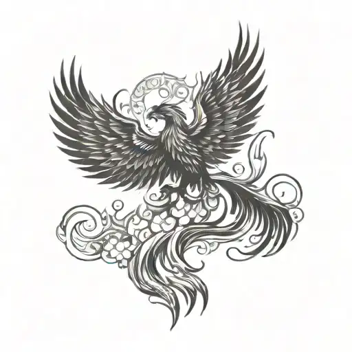 Phoenix Rising From Flames