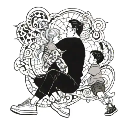 Leg Sleeve Dad And Son Touching Nuckles