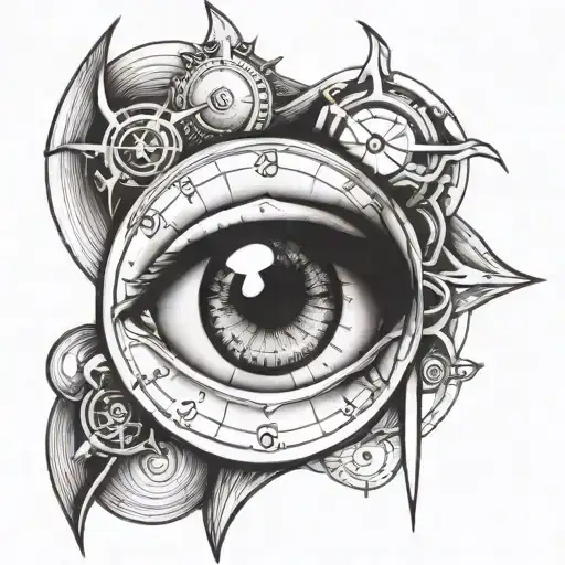 Protective Eye Surrounded By An Orientation Compass