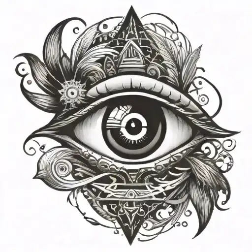 Protective Eye Symbol With Sea Around