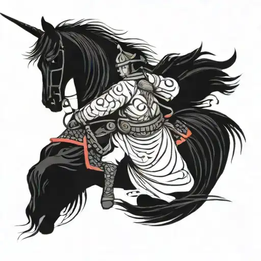 Horse With Samurai In Background