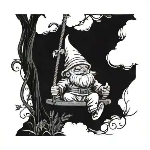 Swing In The Garden Gnome With An Evil