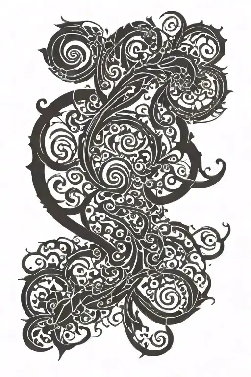 Scroll Twining Around A Silouette