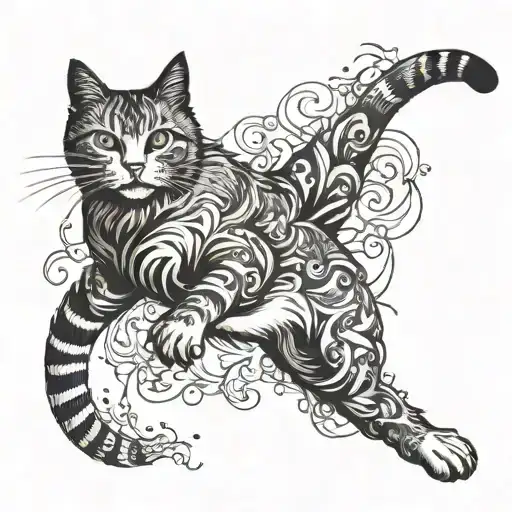 Cat Jumping To Catch A Bird