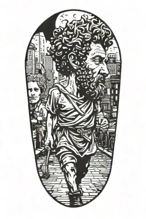 Marcus Aurelius Walking Through Nyc