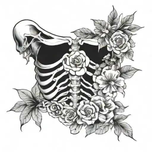 Rib Cage With Flowers
