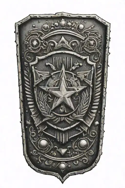 Soviet Shield With Bulletholes