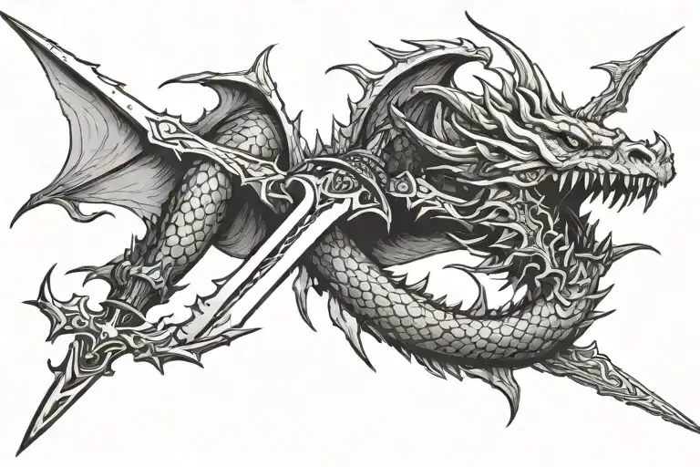 Goth Monster Dragon Sword Demonic