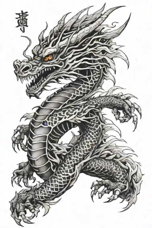 Japanesse Dragon Whit Salura