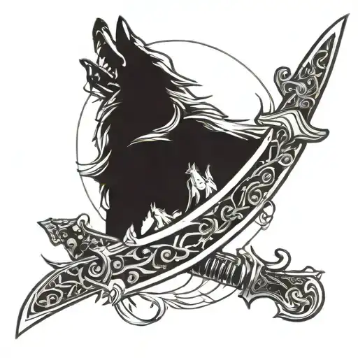 Sword With Wolf