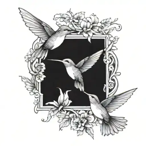 Two Hummingbird Sisters Flying