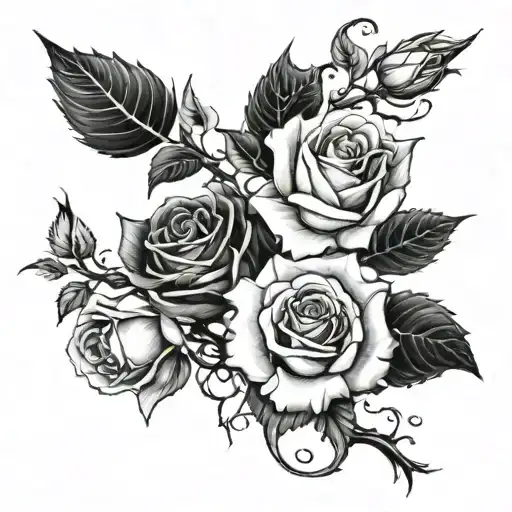 Rose Thorn Vine Stabbing Into Along Spine