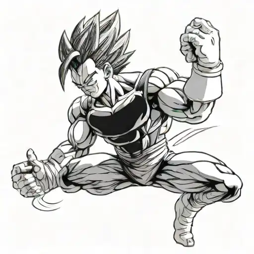 Vegeta Performing A Power Pose While Lifting An Earth Weight