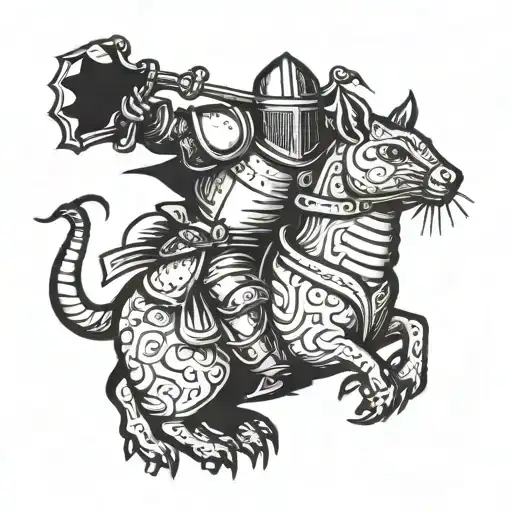 Knight Fights Evil Rat