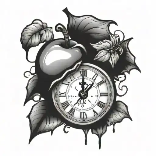 Time Clock Melting Poison Apple