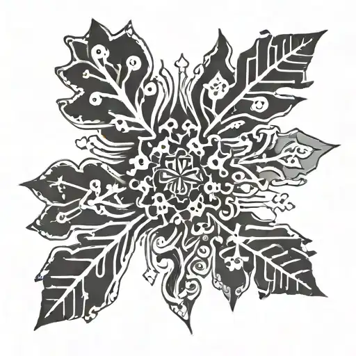 Dog Pawprint And Snowflake