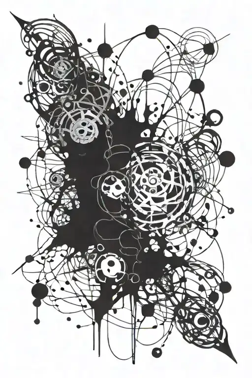 Black Chaotic Abstract With Bio-mechanical Lines