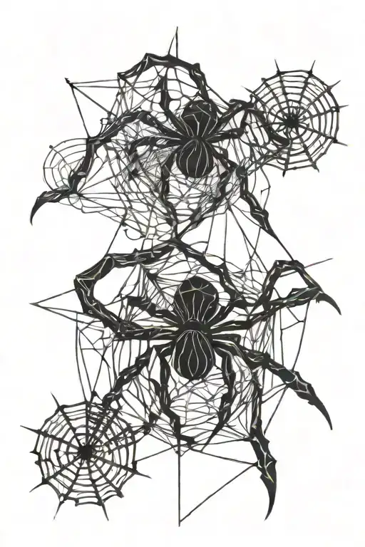 Black Chaotic Abstract With Bio-mechanical Lines With Spider Web Properties