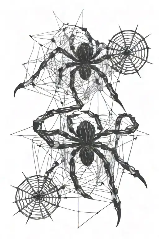Black Chaotic Abstract With Bio-mechanical Lines With Spider Web Properties