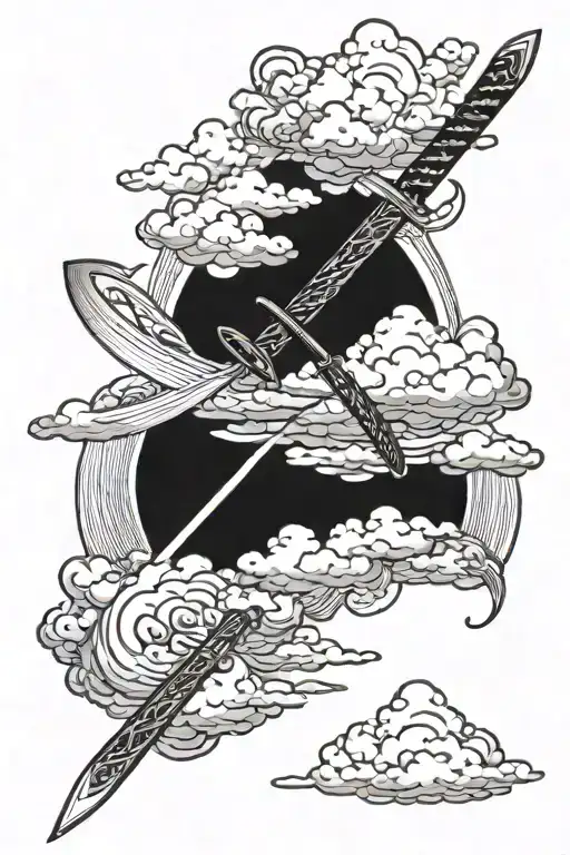 Katana Sword Clouds Surrounding