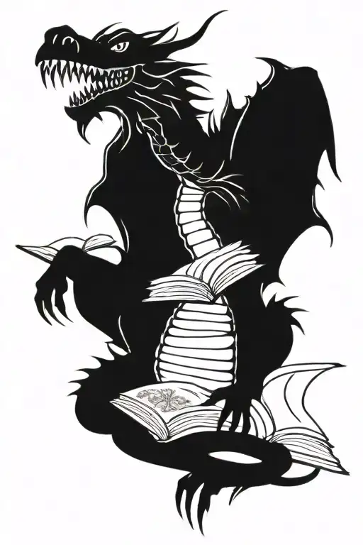 Dragon With Open Book With