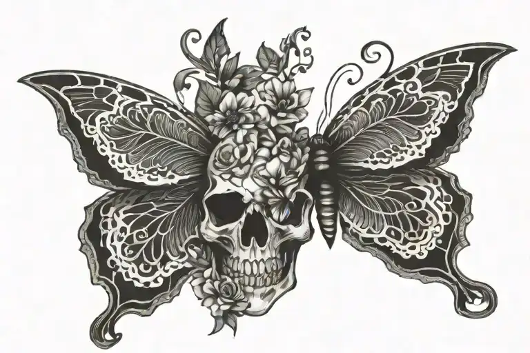 Skull Butterfly Made