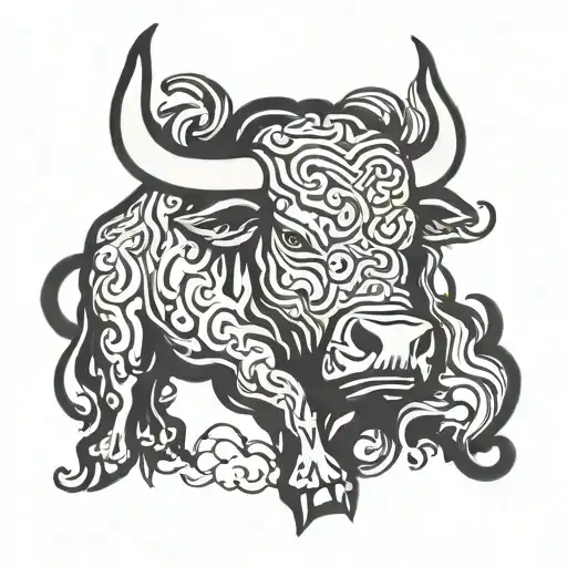 Bull And Smoke Rising