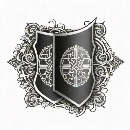 Nordic Runes On A Sheild