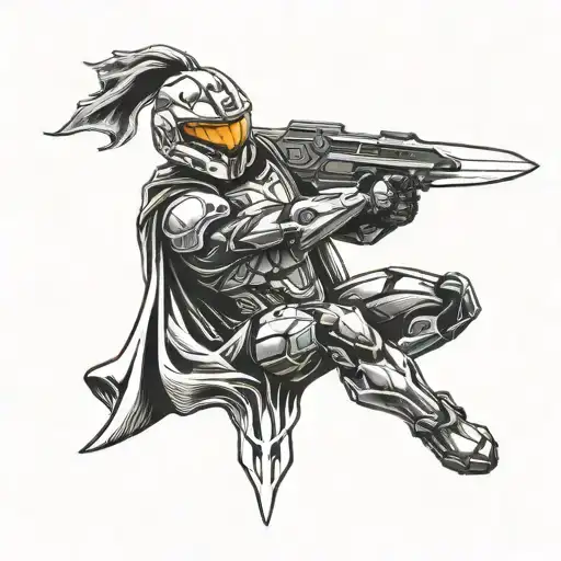 Halo Spartan Swinging A Energy Sword