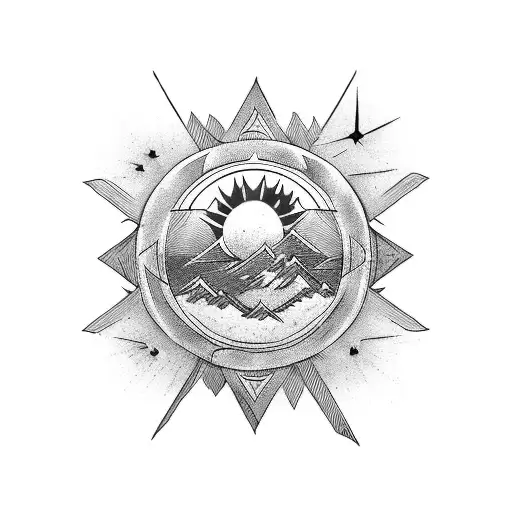 Zoro Roronoa With Mountain Adn Sun