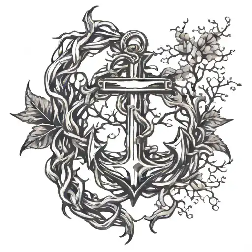 Roots And Brancheswith In Anchor Intertwined