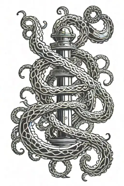 Tentacles With In Anchor Intertwined Lovecraft Style