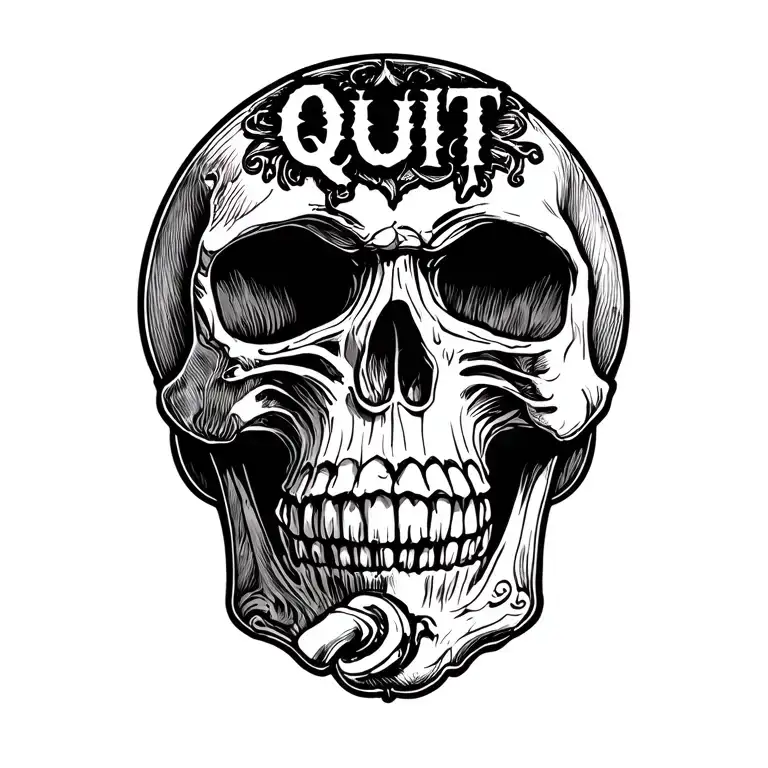 Skull Indicating Quit Smoking