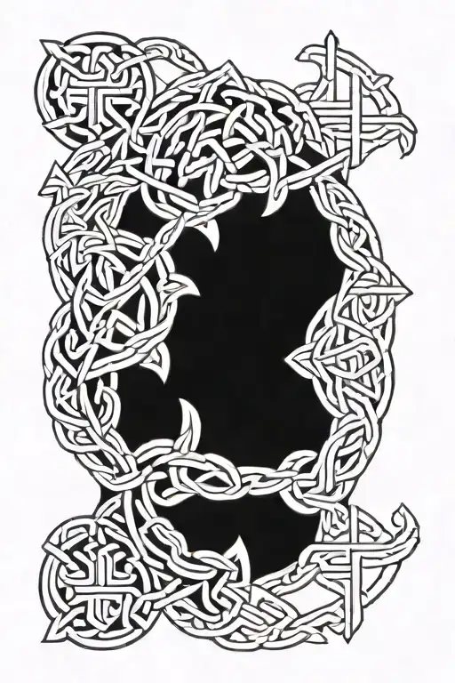 Celtic Knotwork Intertwined With Circuit Board Patterns