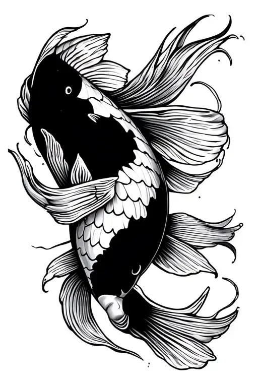 Koi Fish Swimming Gracefully