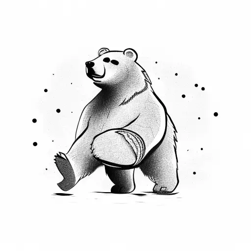 Walking Bear In The Fortest