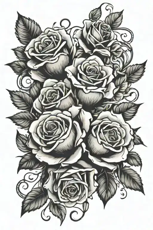 Roses Wrapping A Date Tattoo Design