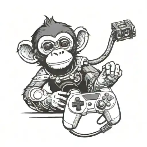 A Cute Monkey Holding A Gaming Controller