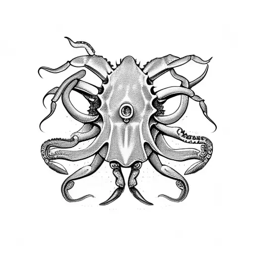 Crab Riding An Octopus